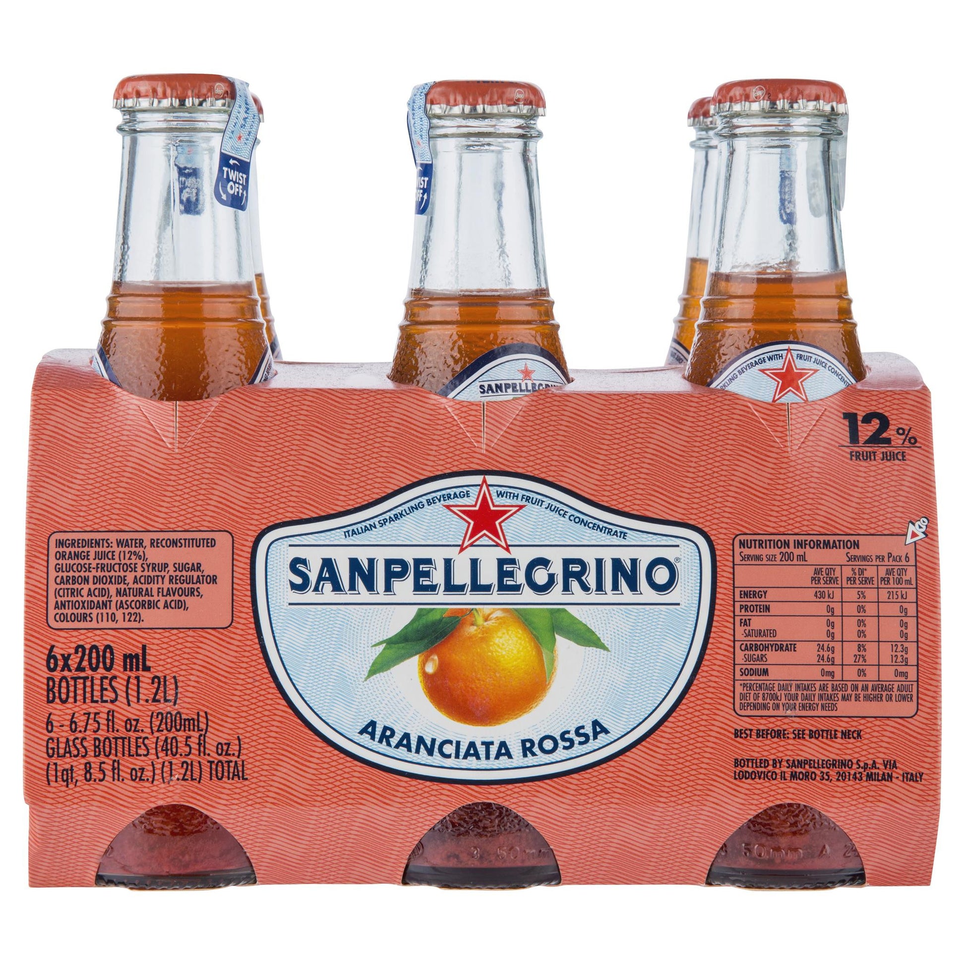 San Pellegrino Aranciata Rossa 6 X 200ml , Grocery-Drinks - HFM, Harris Farm Markets
 - 3