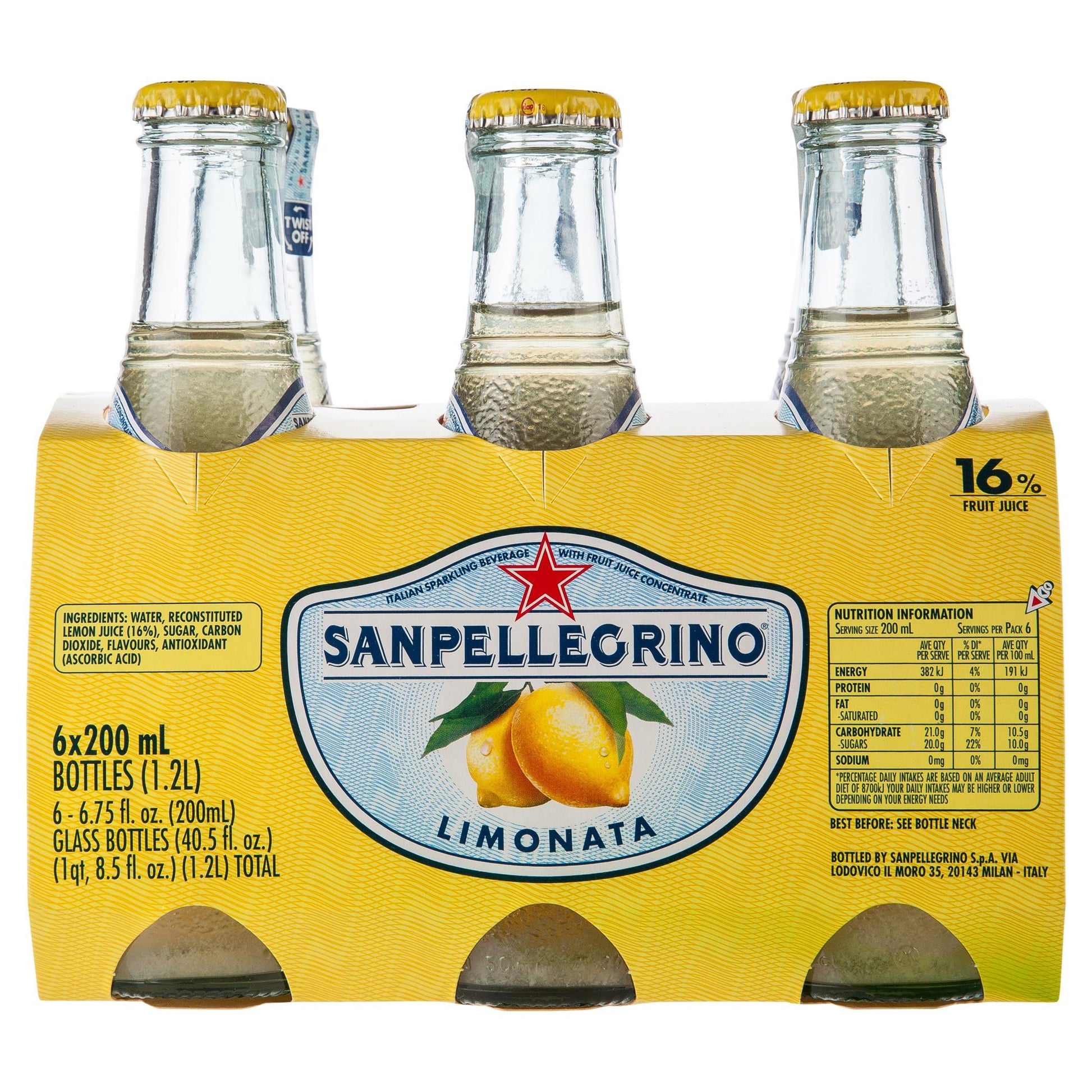 San Pellegrino Limonata 6 X 200ml , Grocery-Drinks - HFM, Harris Farm Markets
 - 3