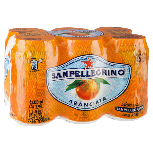 San Pellegrino Can Aranciata 6 X 330ml , Grocery-Drinks - HFM, Harris Farm Markets
 - 1