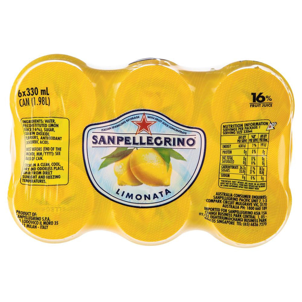 San Pellegrino Can Limonata 6 X 330ml , Grocery-Drinks - HFM, Harris Farm Markets
 - 3