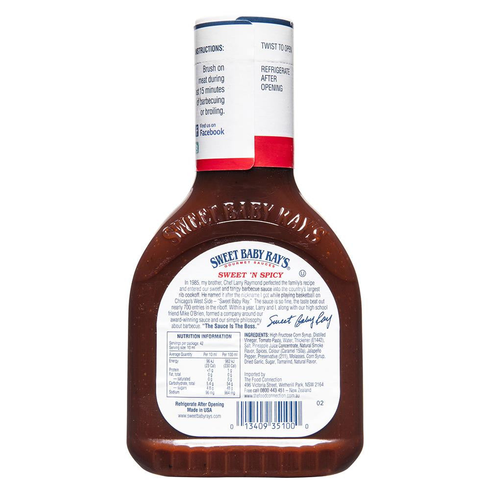 Sweet Baby Rays Sweet N Spicy Barbecue Sauce 425mL , Grocery-Cooking - HFM, Harris Farm Markets
 - 2