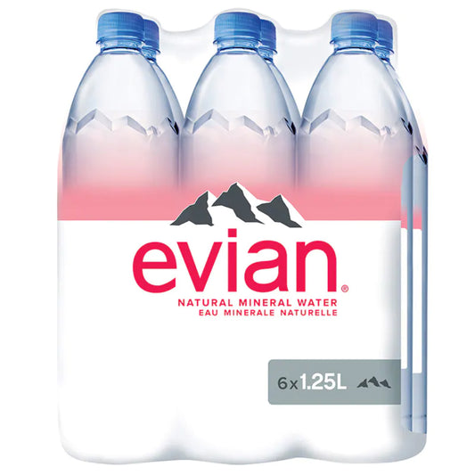 Evian Natural Mineral Water 6 x 1.25L