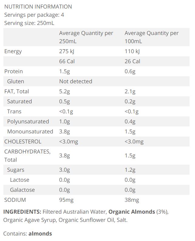 Australia's Own Organic Almond Milk | Harris Farm Online
