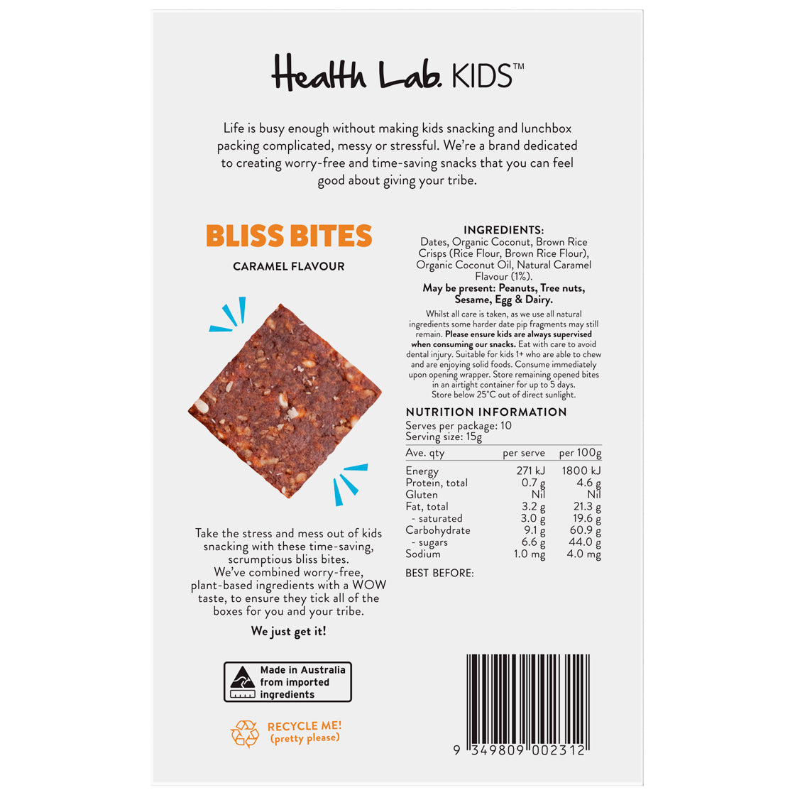 Health Lab KIDS Caramel Bliss Bites | Harris Farm Online