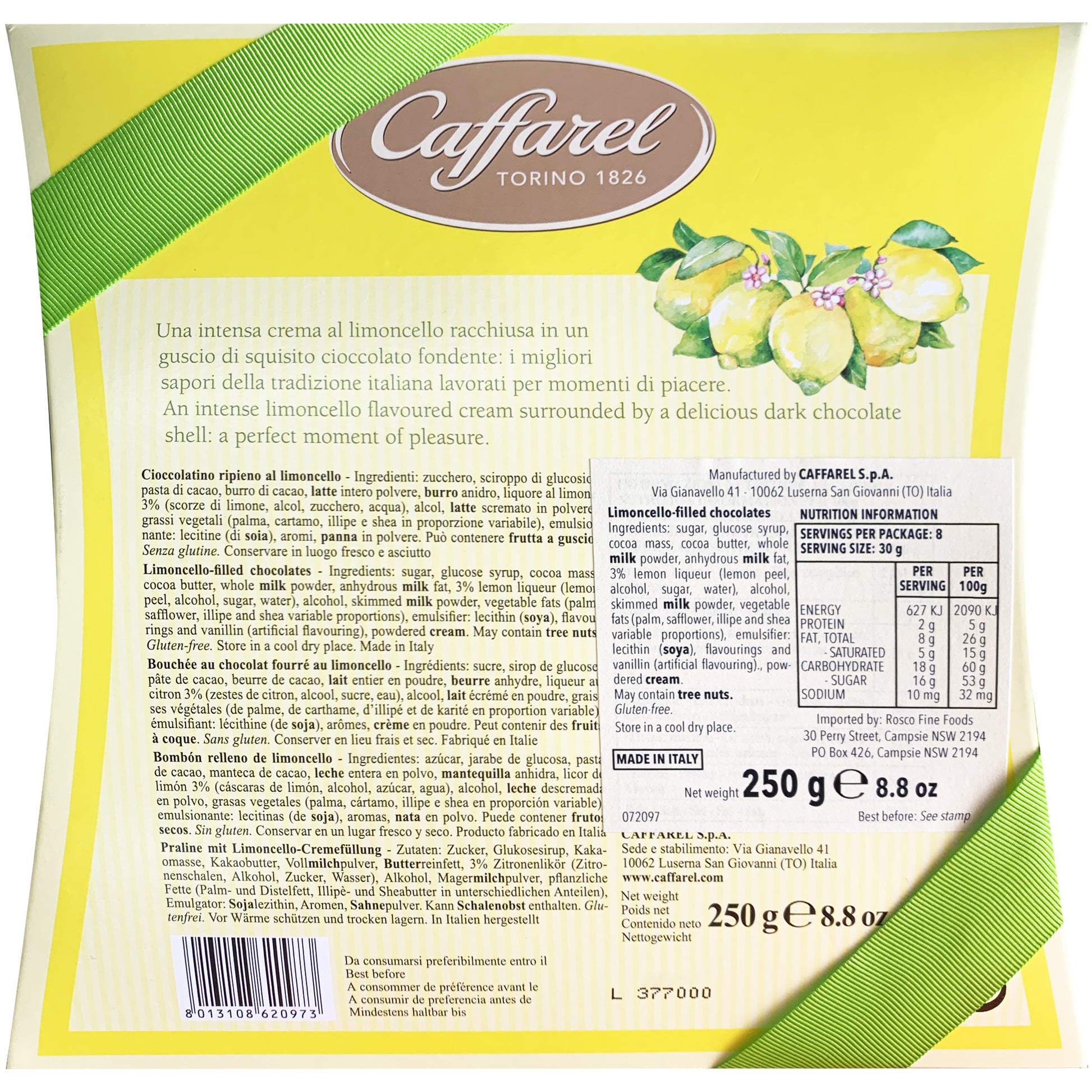 Caffarel Limoncello Filled Chocolates | Harris Farm Online