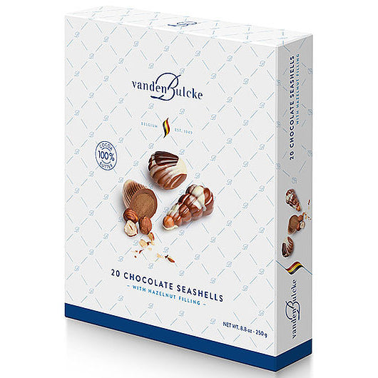Vandenbulcke Belgian Chocolate Seashells with Hazelnut Filling | Harris Farm Online