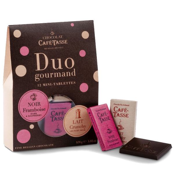 Cafe Tasse Duo Gourmand Dark Chocolate Raspberry Mini Tablettes| Harris Farm Online