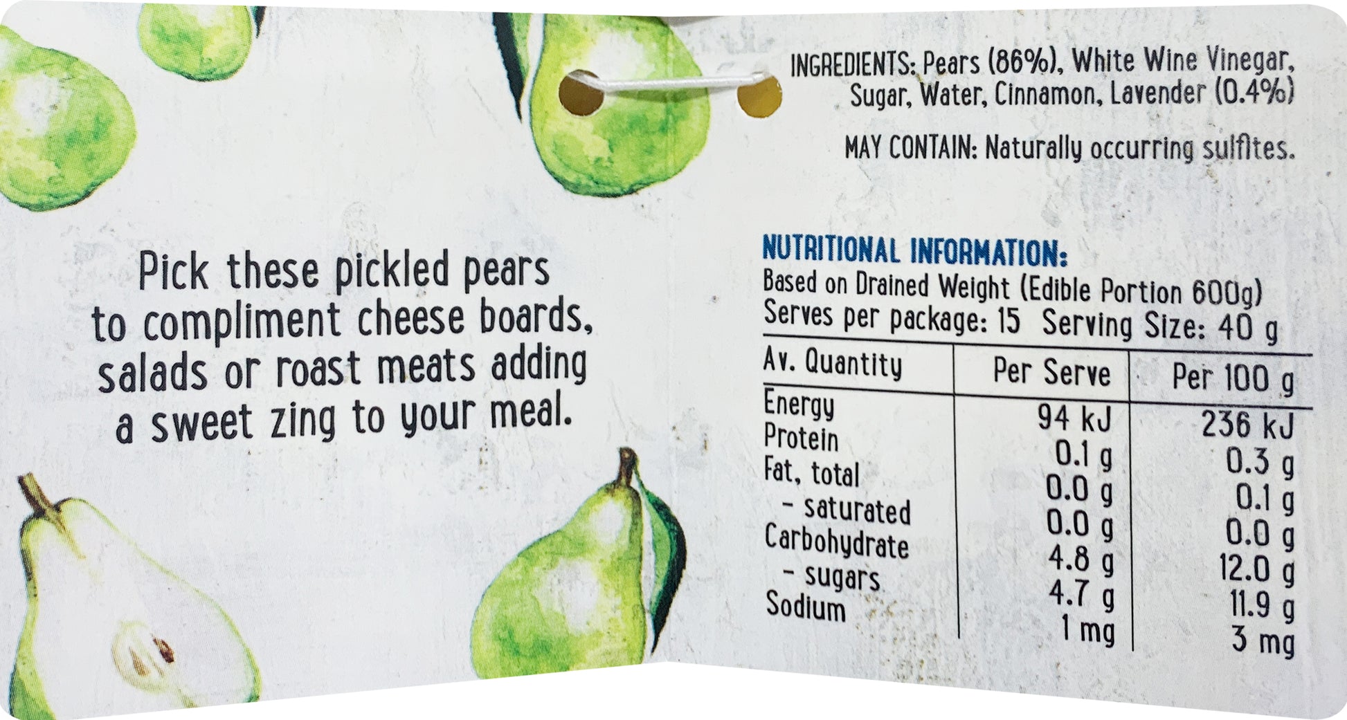 Harris Farm Pickled Pears | Harris Farm Online