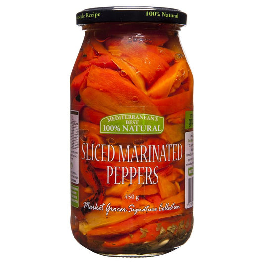 Market Grocer Sliced Marinated Peppers 450g , Grocery-Antipasti - HFM, Harris Farm Markets
 - 1