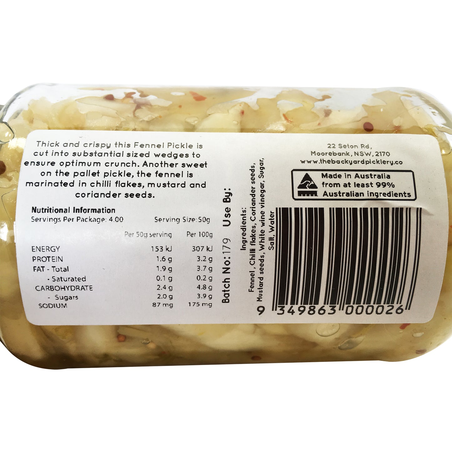 The Backyard Picklery Pickled Fennel 385g