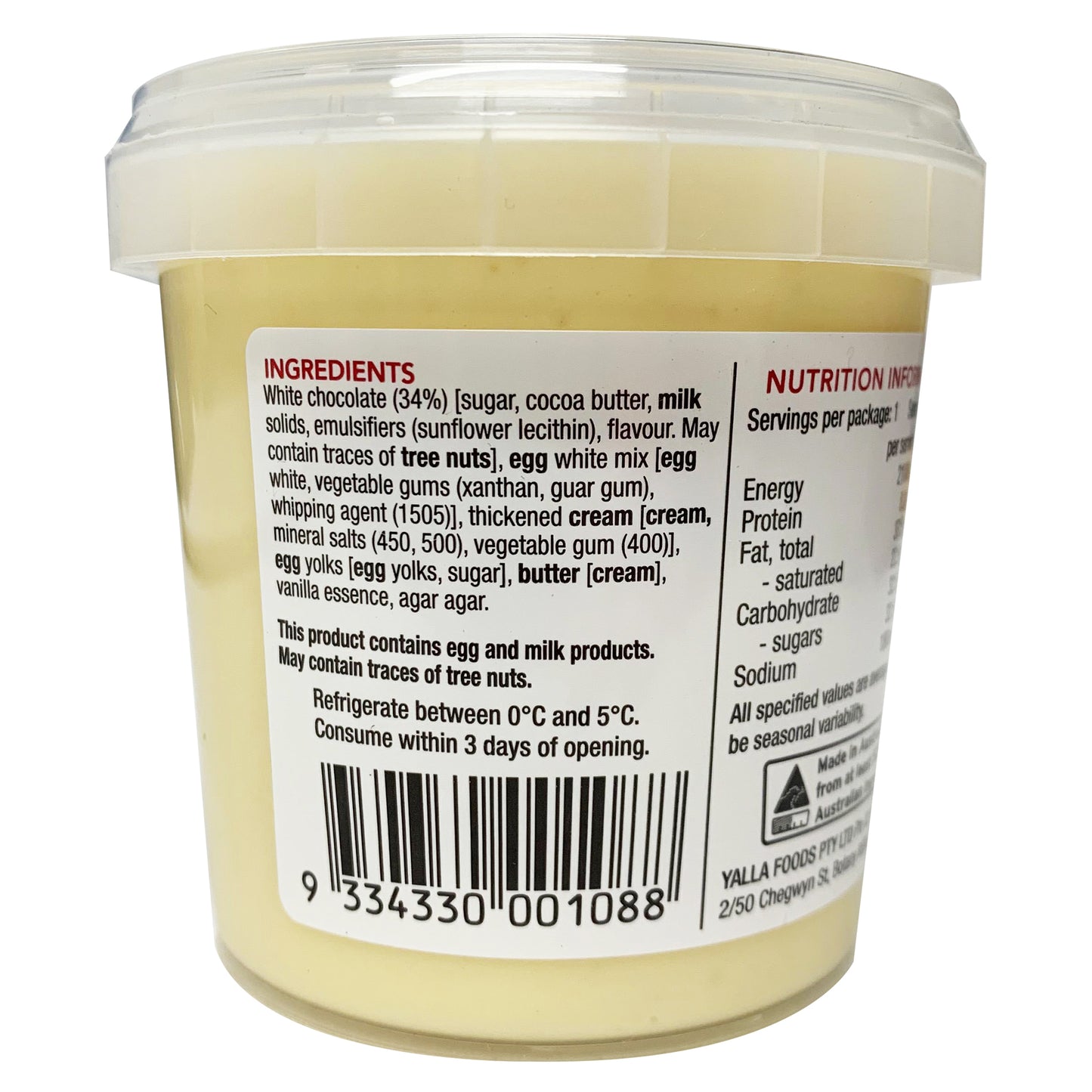 Yalla White Chocolate Mousse 120g