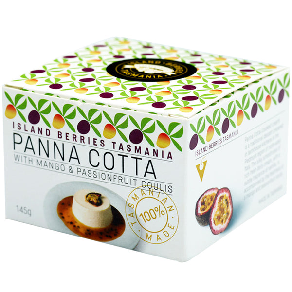 Island Berries Tasmania Panna Cotta with Mango and Passionfruit Coulis | Harris Farm Online