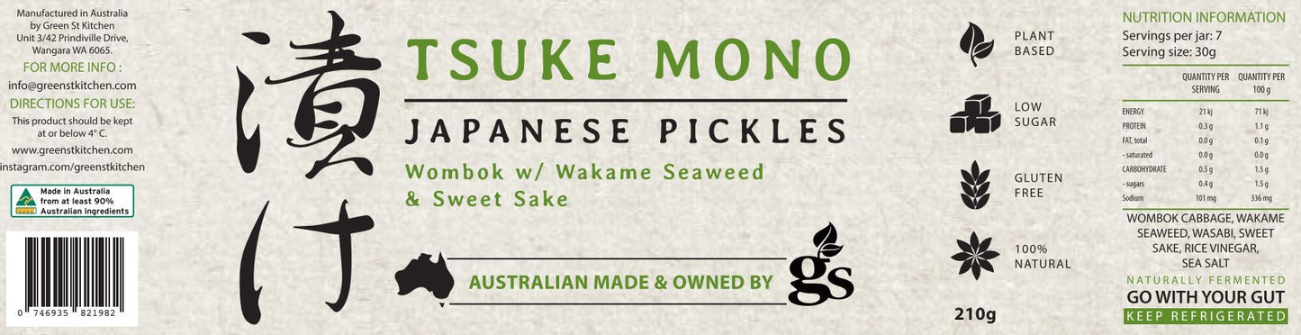 Tsuke Mono Japanese Pickles Wombok with Wakame Seaweed and Sweet Sake | Harris Farm Online