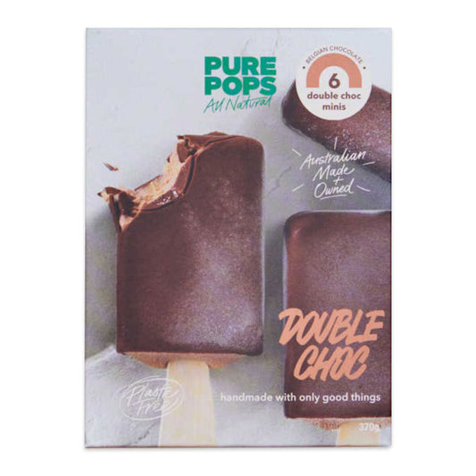 Pure Pops Doucle Choc Minis Ice Cream Pops x6 370g | Harris Farm Online