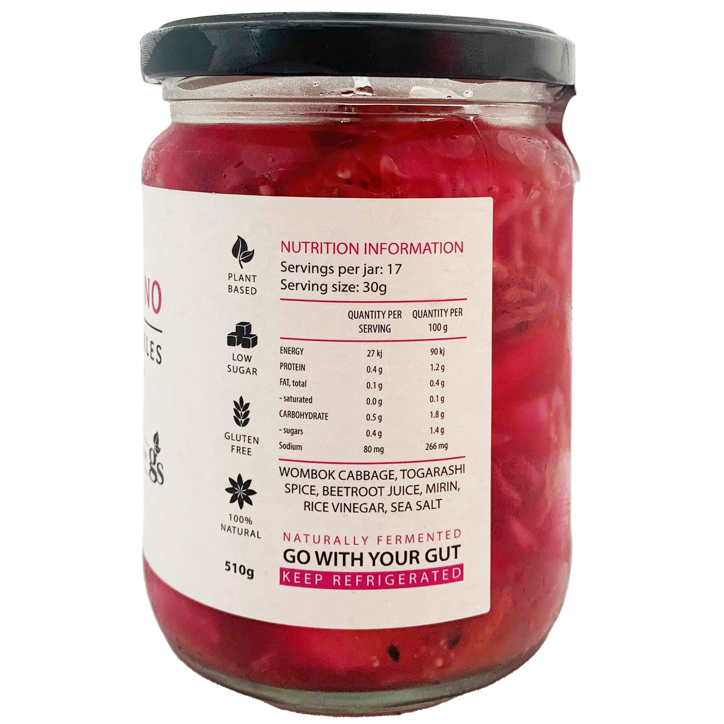 Tsuke Mono Japanese Pickles Togarashi Spiced Wombok with Wild Beets | Harris Farm Online