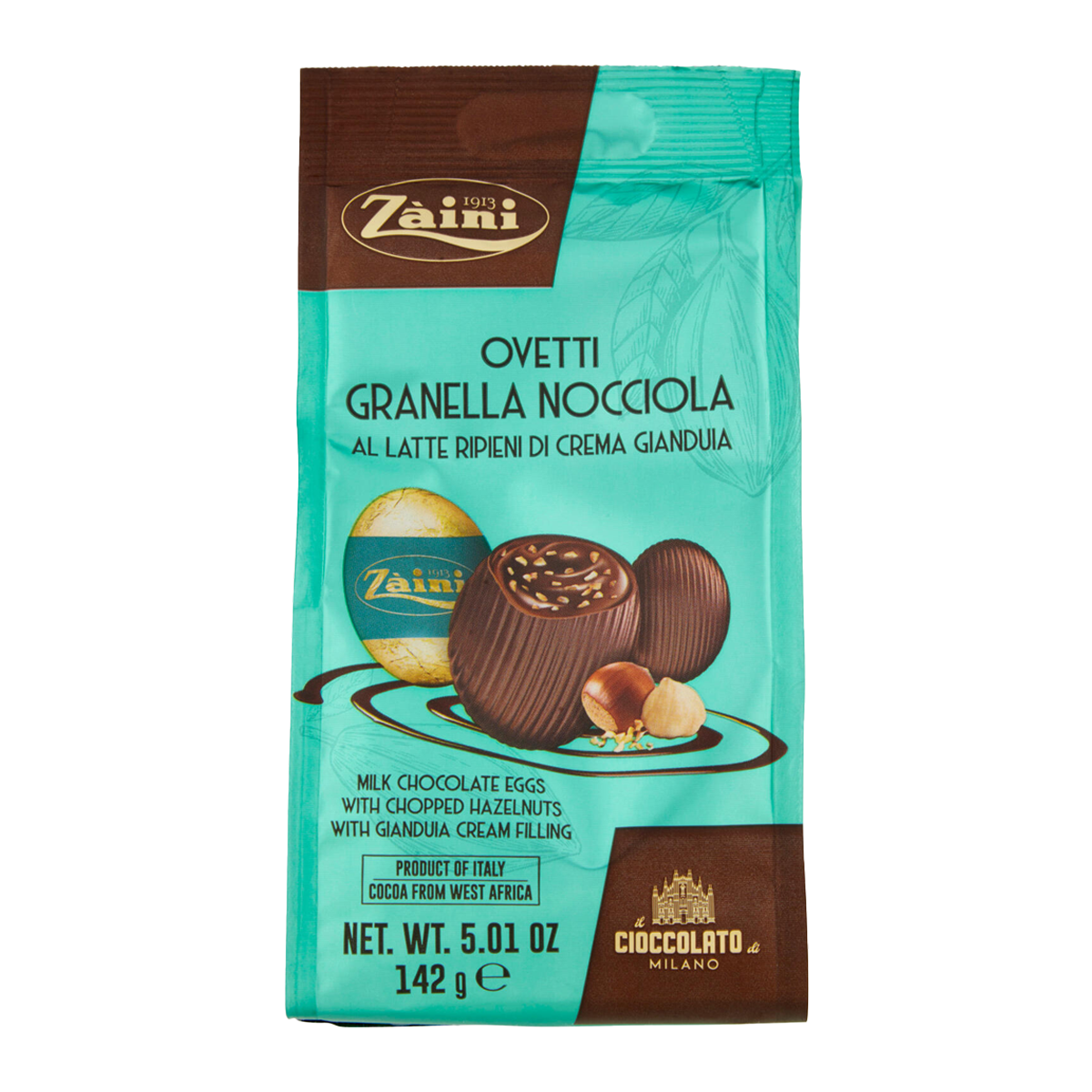 Zaini Milk Chocolate Eggs with Hazelnut and Gianduia Cream 142g