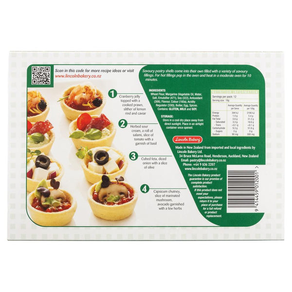 Lincoln Bakery Savoury Pastry Shells 12 x 60mm , Grocery-Cooking - HFM, Harris Farm Markets
 - 2