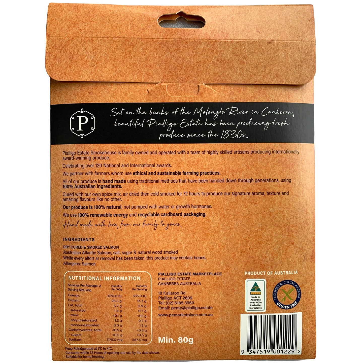 Pialligo Estate Smokehouse Cold Smoked Salmon | Harris Farm Online