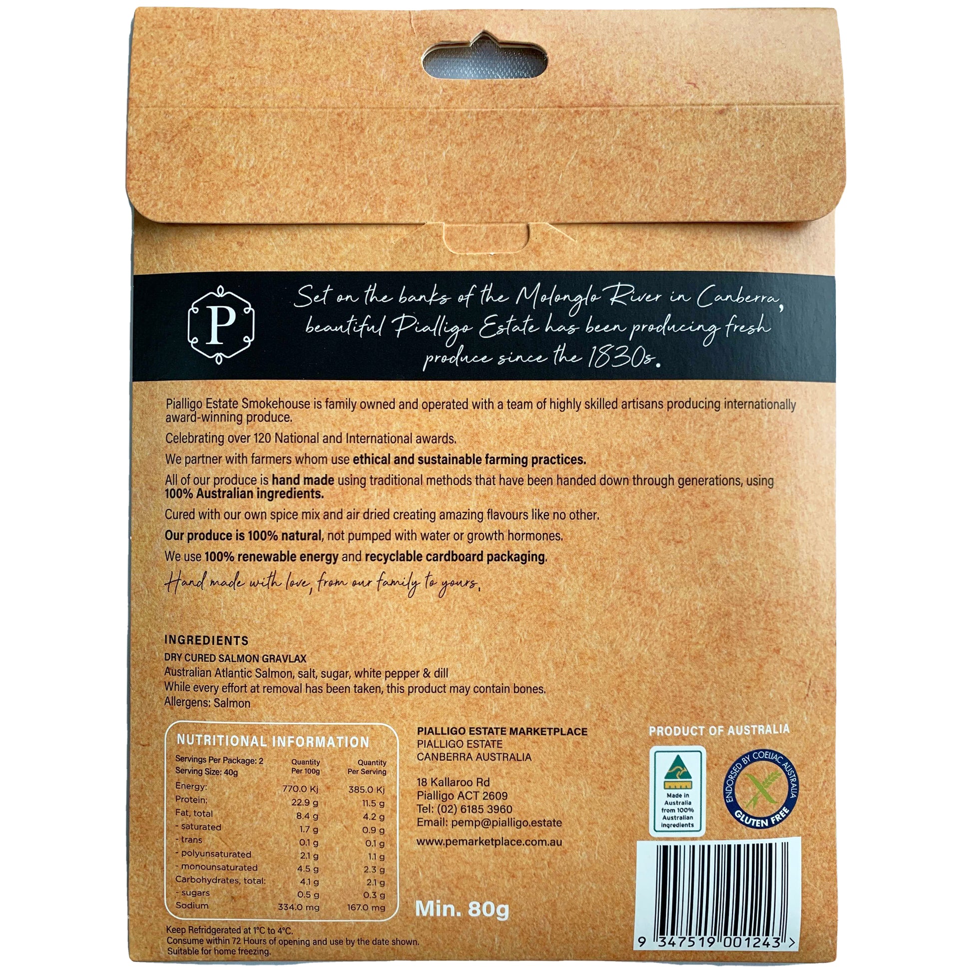 Pialligo Salmon Gravlax | Harris Farm Online