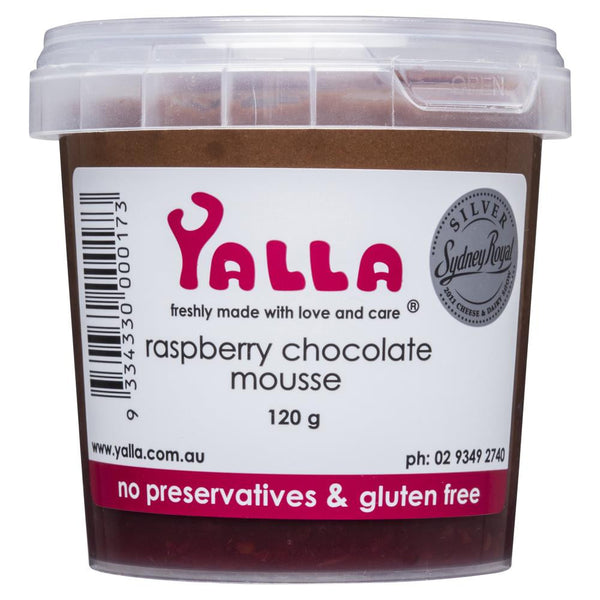 Yalla Raspberry Chocolate Mousse 120g , Frdg3-Dessert - HFM, Harris Farm Markets
 - 1