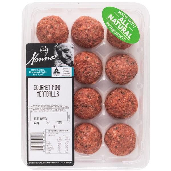 Nonna's Beef Gourmet Mini Meatballs | Harris Farm Online