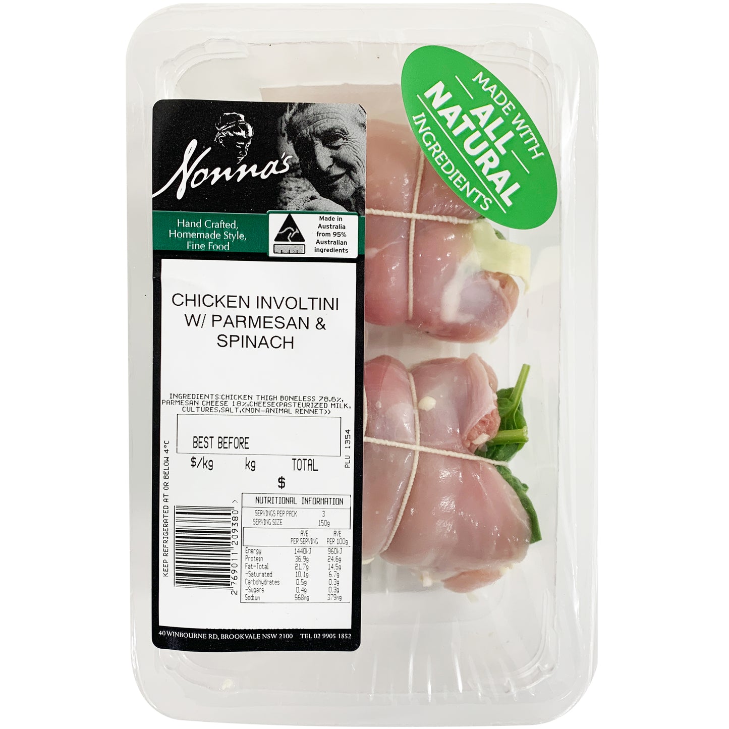 Nonna's Chicken Involtini - with Parmesan & Spinach | Harris Farm Online