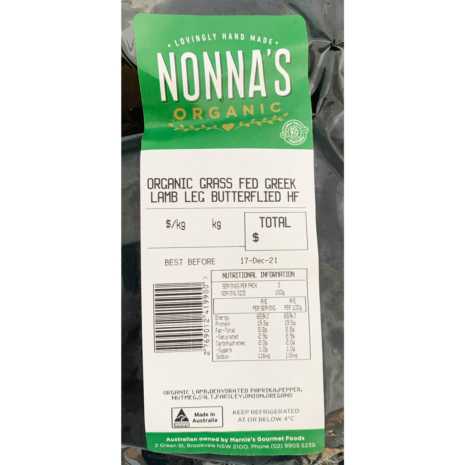 Nonna's Organic Grass Fed Greek Lamb Leg Butterflied | Harris Farm Online