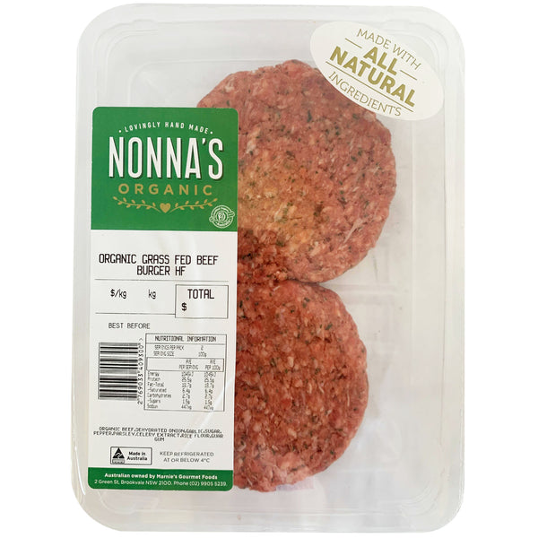 Nonna's Organic Grass Fed Beef Burgers | Harris Farm Online