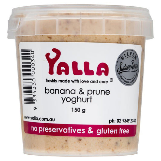 Yalla Banana Prune Yoghurt 150g , Frdg3-Dessert - HFM, Harris Farm Markets
 - 1