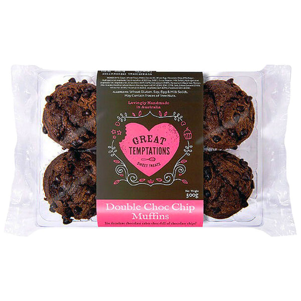 Great Temptations Double Choc Chip Cupcakes | Harris Farm Online