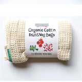 Harris Farm Reusable Organic Cotton Mesh Fruit and Veg Bags x3