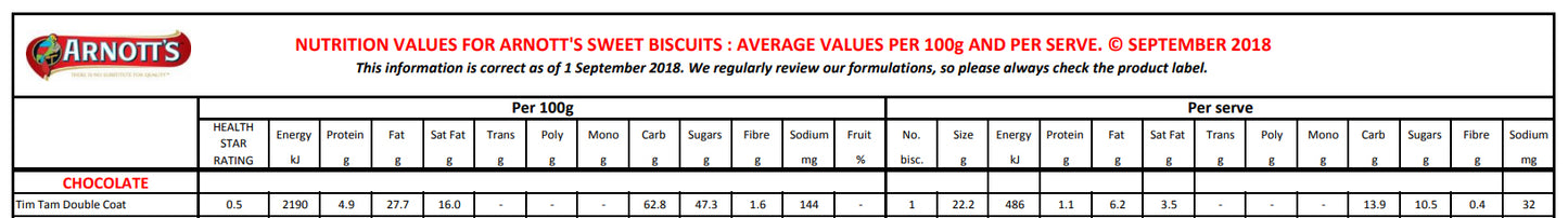 Arnotts - Biscuit Tim Tam - Double Coat (200g)