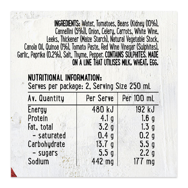 Harris Farm Soup Beany Tuscan 500ml | Harris Farm Online