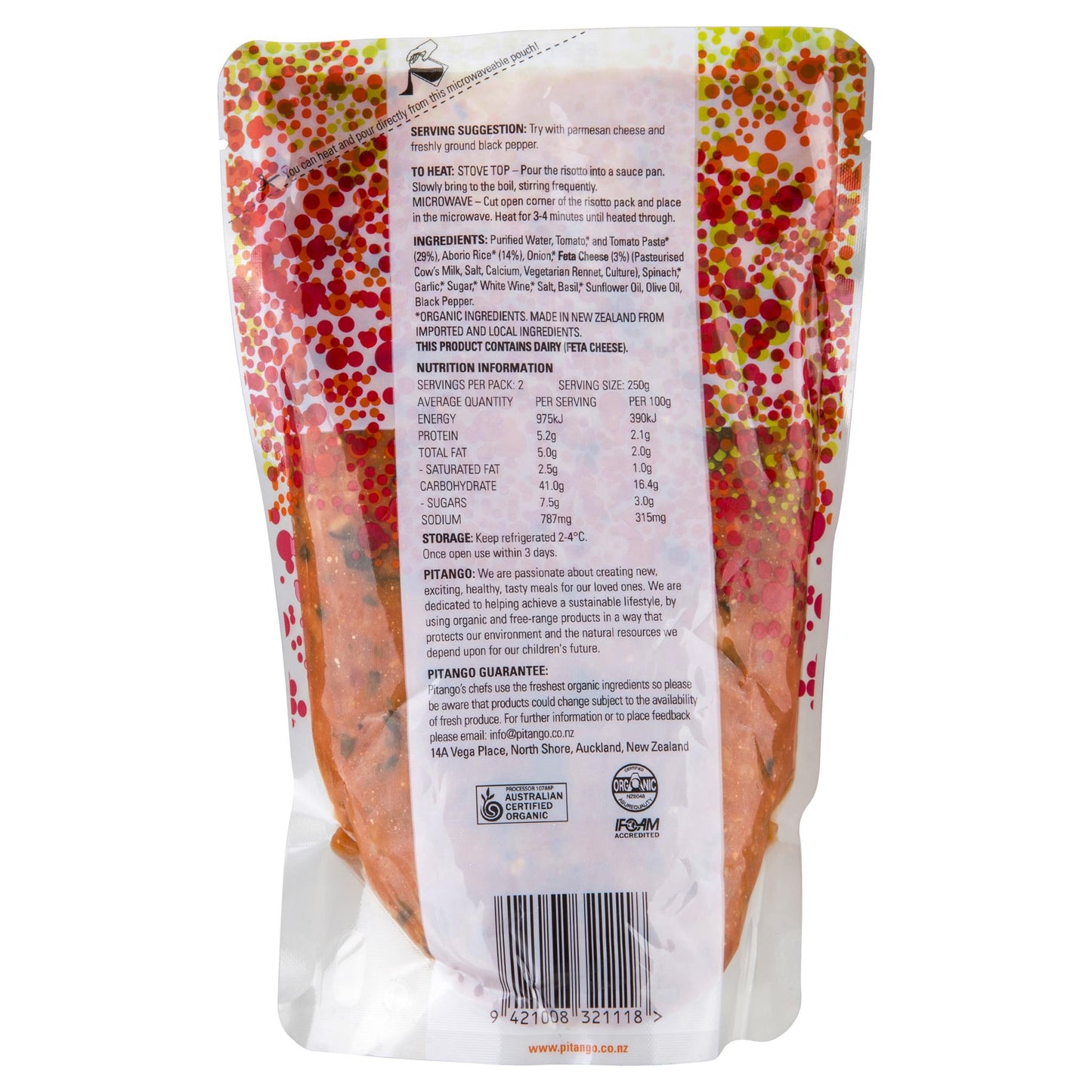 Pitango Organic Risotto 500g , Frdg3-Meals - HFM, Harris Farm Markets
 - 2