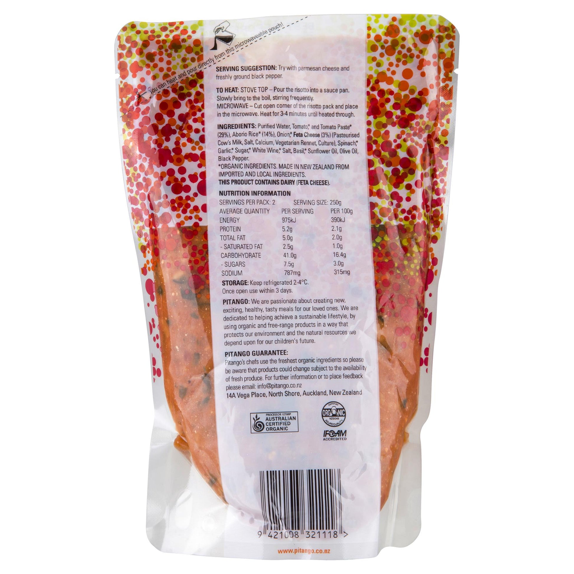Pitango Organic Risotto 500g , Frdg3-Meals - HFM, Harris Farm Markets
 - 2