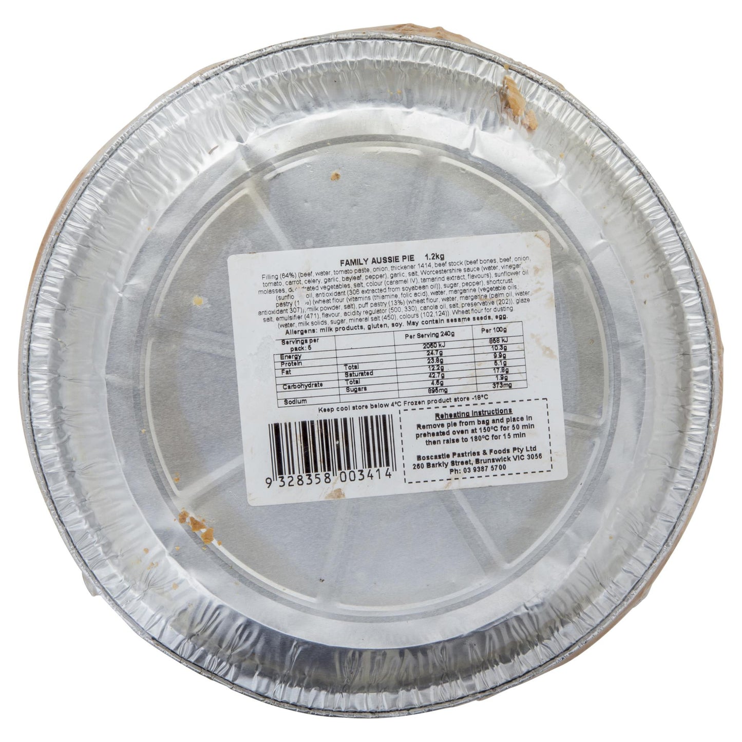 Boscastle Aussie Pure Beef Gourmet Family Pie 1.2kg , Frdg3-Meals - HFM, Harris Farm Markets
 - 2