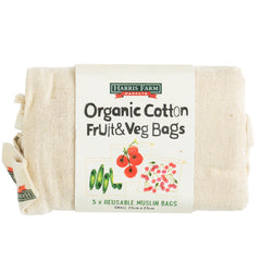 Harris Farm Organic Cotton Muslin Fruit & Veg Bags | Harris Farm Online