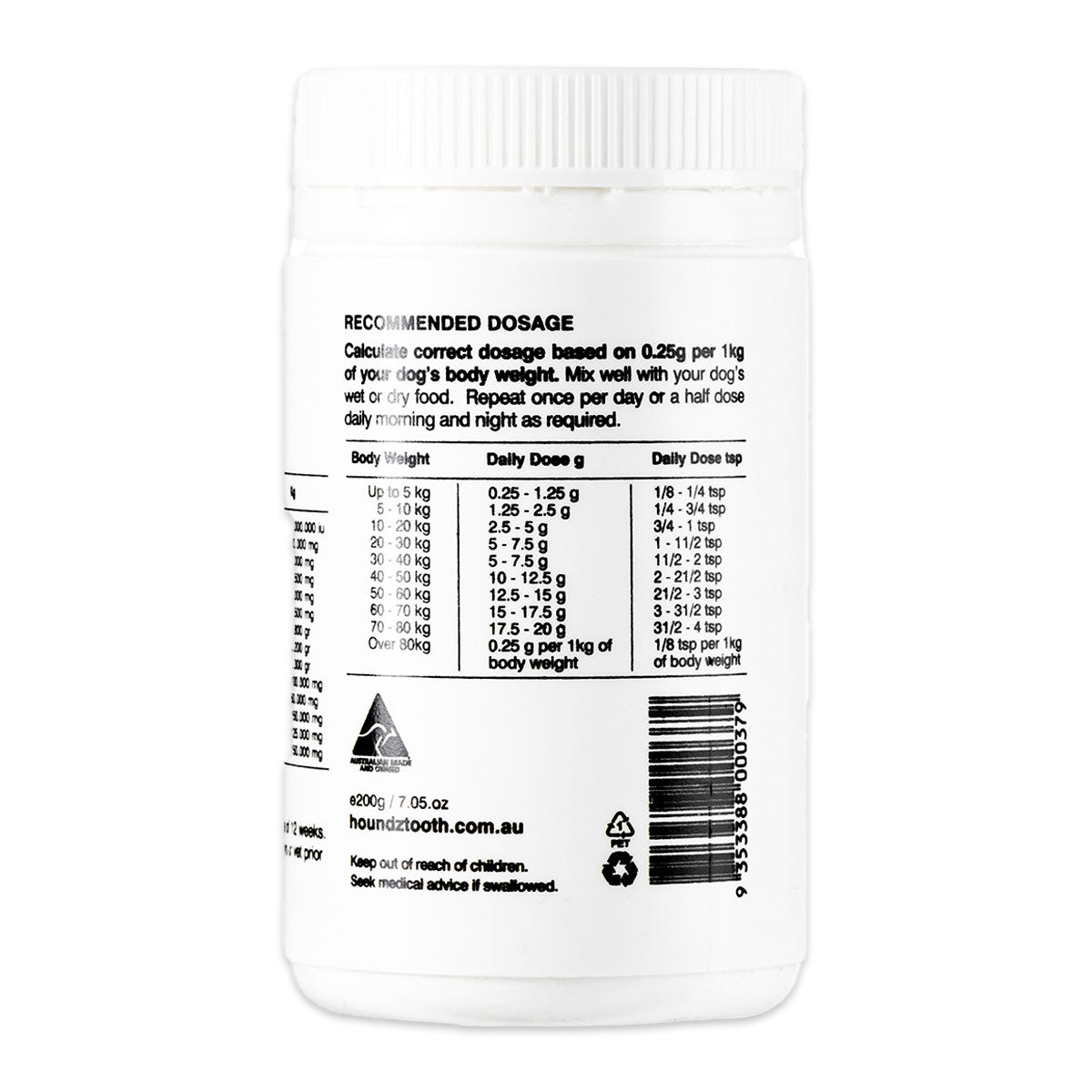 Houndztooth Dog Hemp Anxiety Aid 200g | Harris Farm Online