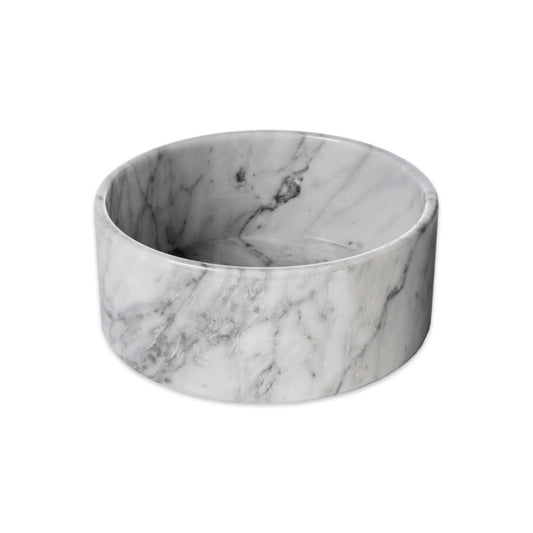 Houndztooth Marble Dog Bowl White Carrara Small | Harris Farm Online