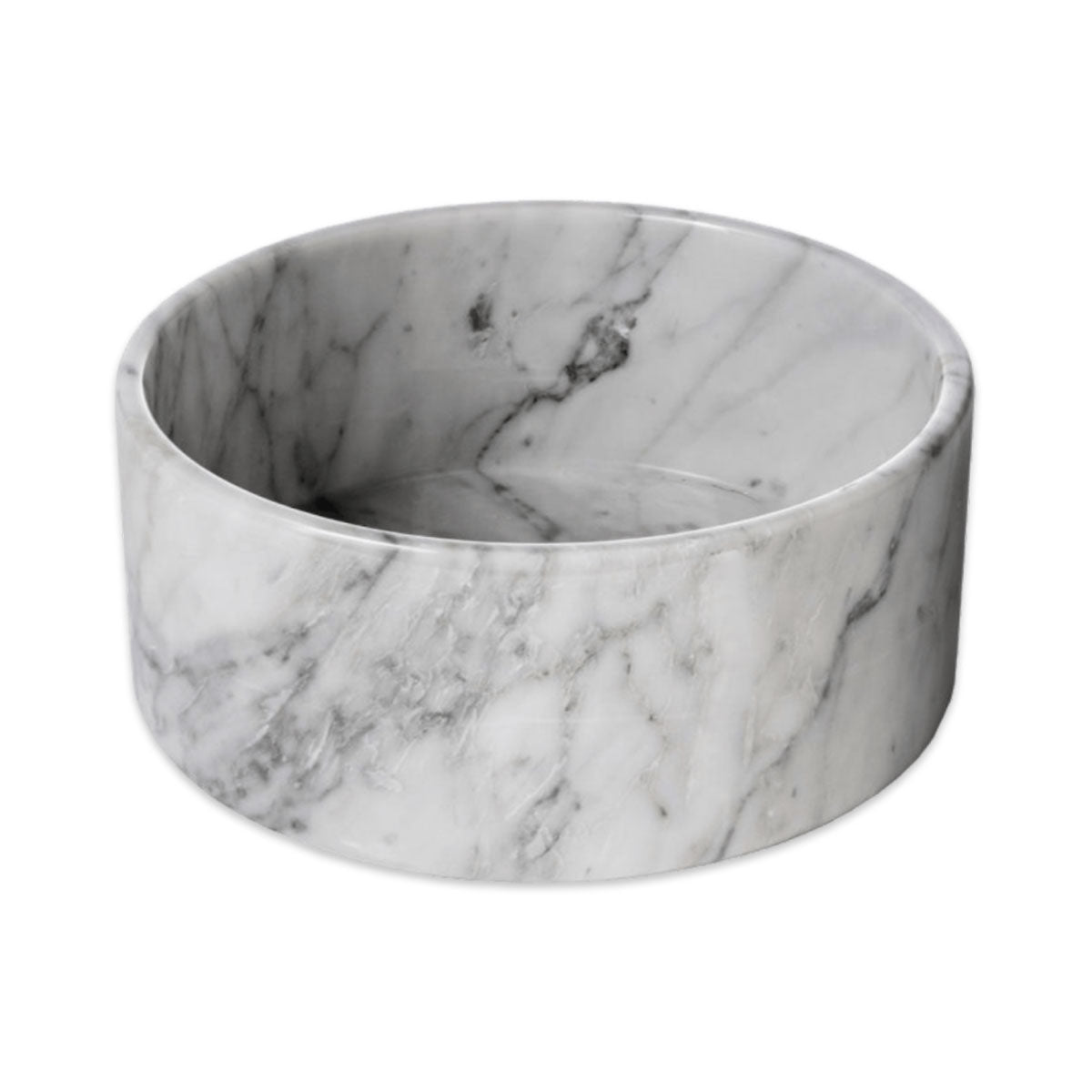 Houndztooth Marble Dog Bowl White Carrara Medium | Harris Farm Online