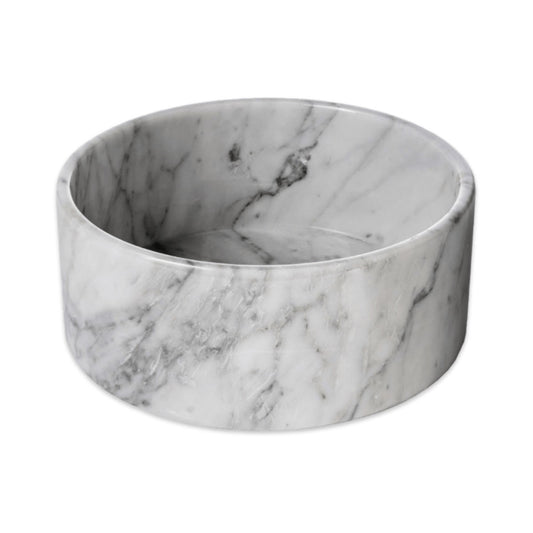 Houndztooth Marble Dog Bowl White Carrara Medium | Harris Farm Online