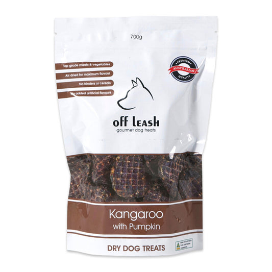 Off Leash Dog Treats Kangaroo and Pumpkin 700g | Harris Farm Online
