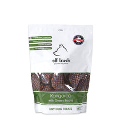 Off Leash Dog Treats Kangaroo and Green Beans 250g | Harris Farm Online