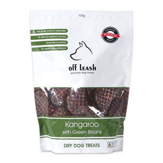 Off Leash Dog Treats Kangaroo and Green Beans 700g | Harris Farm Online