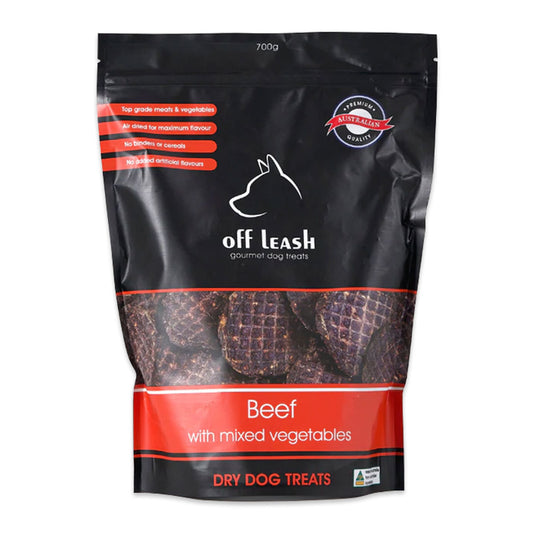 Off Leash Dog Treats Beef and Mixed Vegetables 700g | Harris Farm Online