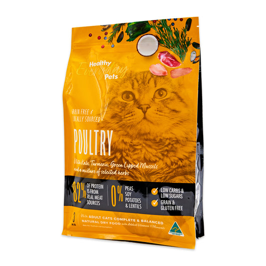 Healthy Everyday Pets Poultry Dry Cat Food 3kg | Harris Farm Online