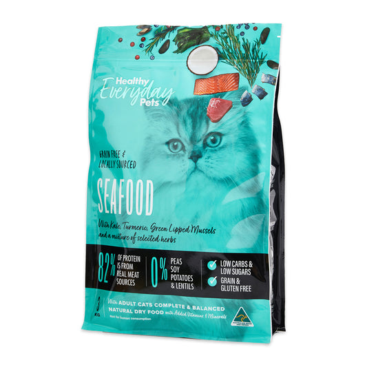 Healthy Everyday Pets Seafood Dry Cat Food 3kg | Harris Farm Online