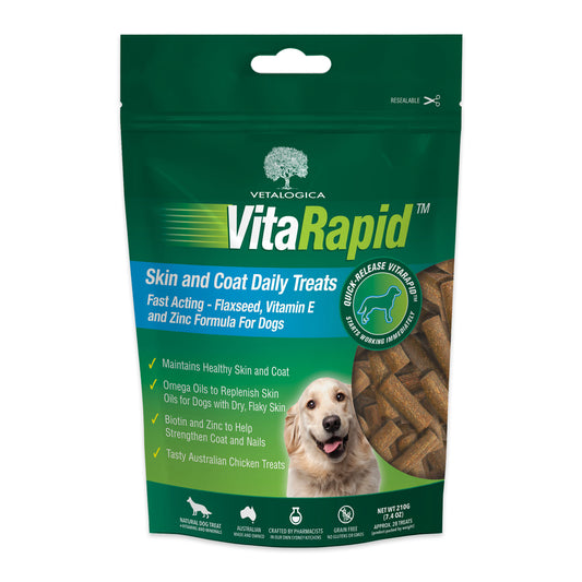 Vetalogica Vitarapid Skin and Coat Dog Treats 210g | Harris Farm Online