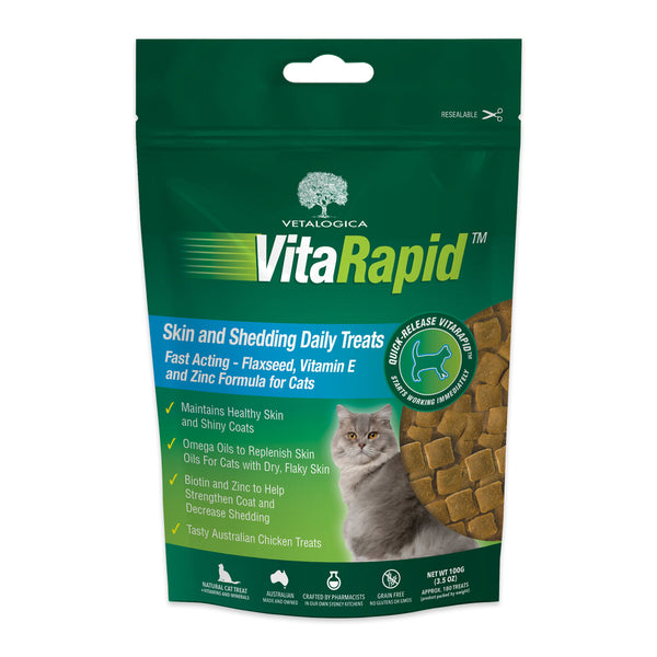 Vetalogica Vitarapid Skin & Shedding Cat Treats 100g | Harris Farm Online