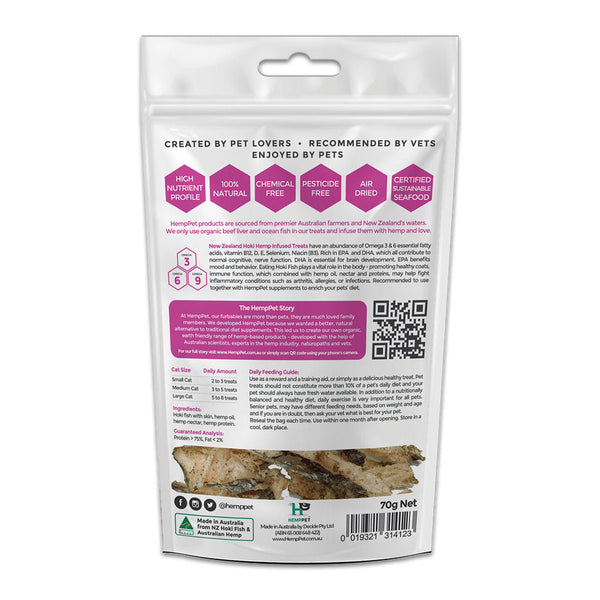 Hemp Pet New Zealand Hoki Fish Hemp Infused Cat Treats 70g | Harris Farm Online